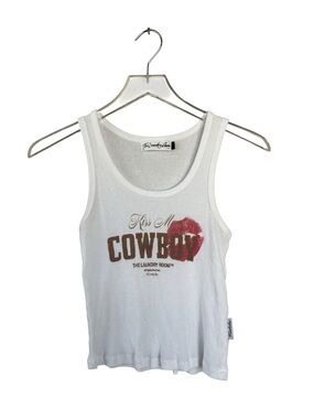 The Laundry Room “Kiss Me Cowboy” Rib Tank Top Size Small